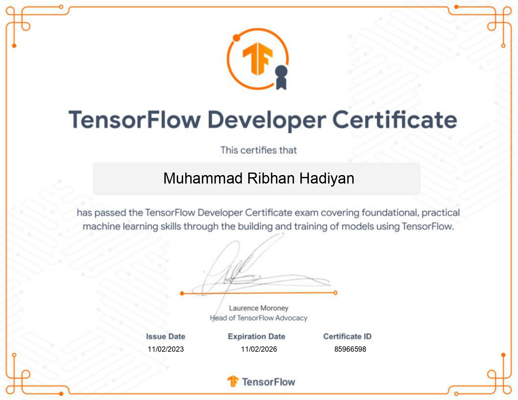 TensorFlow Developer Certificate
